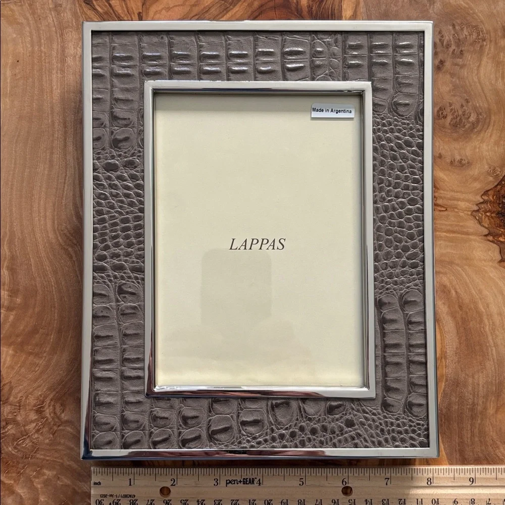 Plata Lappas Mock Croc And Metal 5x7 Picture Frame